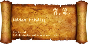 Nádas Mihály névjegykártya